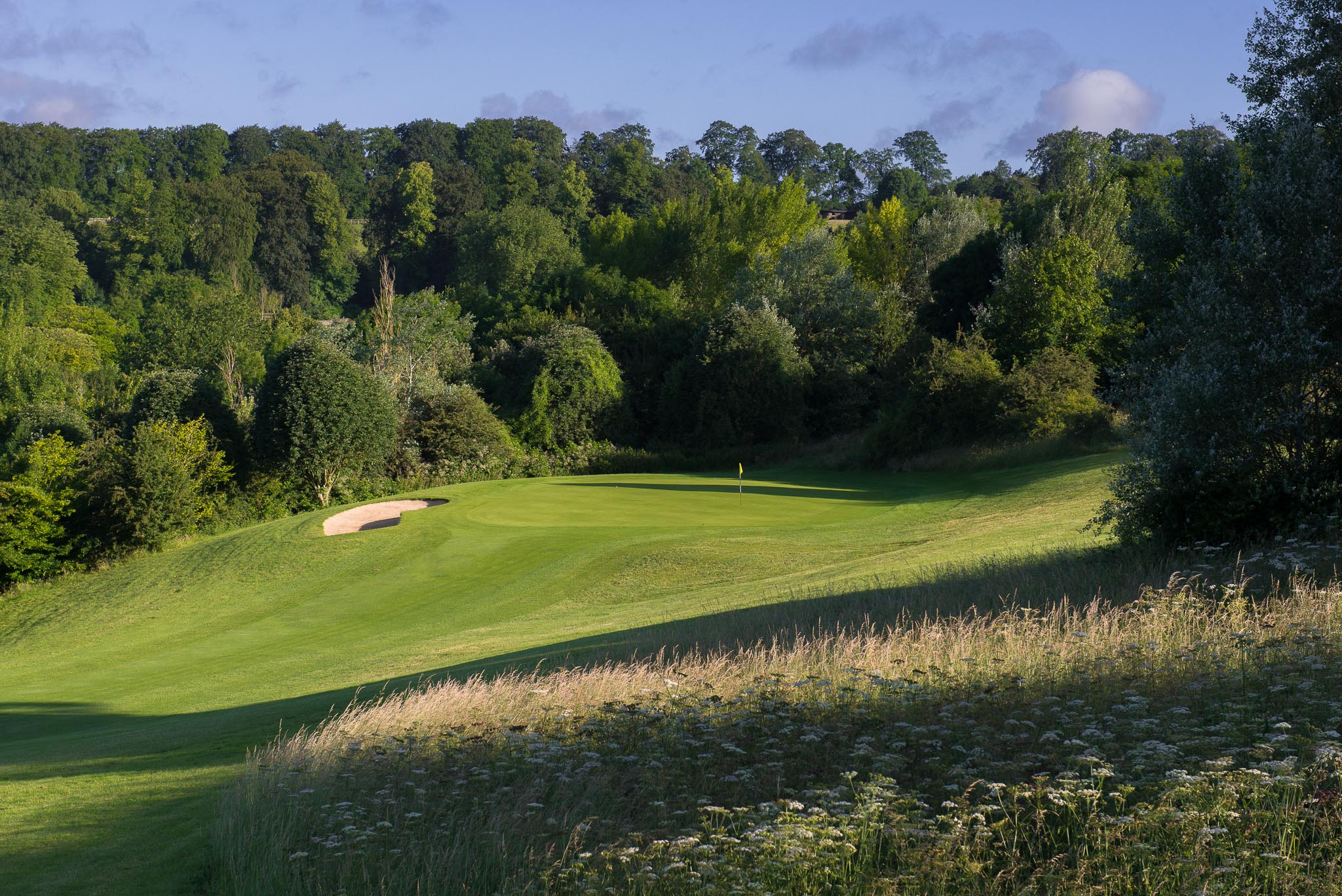 Scenic golf green surrounded by long grass at Wycombe Heights, a popular golf club in High Wycombe