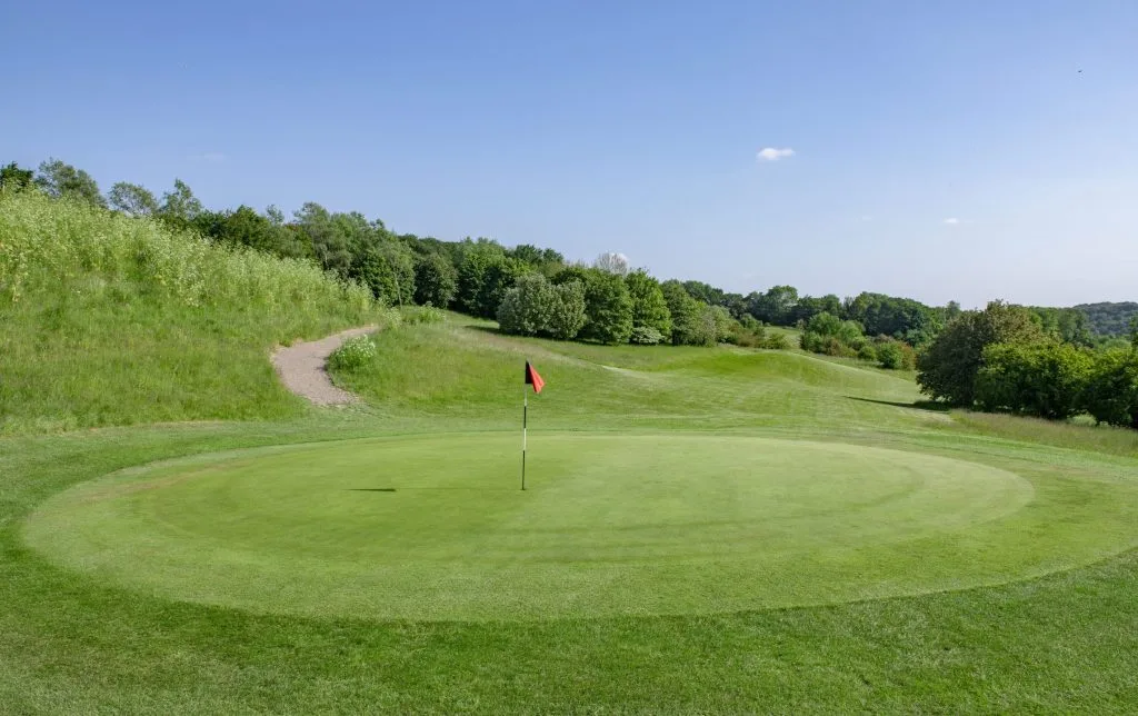 Scenic view of a short course hole at Wycombe Heights, a popular golf club in High Wycombe