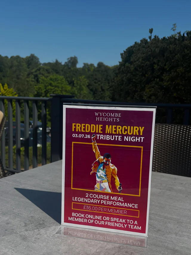 🎤 Freddie Mercury Night – Friday 3rd July 🎤

Get ready for an unforgettable evening celebrating the music and magic of the legendary Freddie Mercury!

Join us for a night packed with iconic hits, incredible entertainment, and an electric atmosphere that will have you singing along from start to finish. Whether you’re a lifelong Queen fan or simply looking for a fantastic night out, this is an event not to be missed.

Enjoy a delicious two-course dinner as part of the evening, making it the perfect opportunity to celebrate with friends, family, or colleagues.

✨ Live entertainment
🍽️ Two-course dinner
🎶 All your favourite Queen classics
🥂 A fantastic night out

Members and non-members are all welcome, so bring your friends and make it a night to remember!

#wycombeheightsgolfcentre #freddiemercury #queenband #buckinghamshire